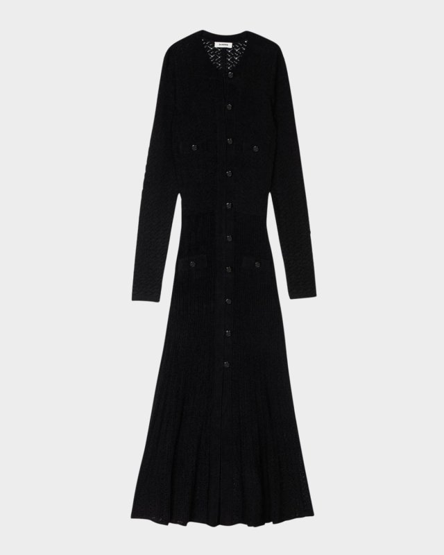 Percy Openwork Velvet-Effect Midi Dress